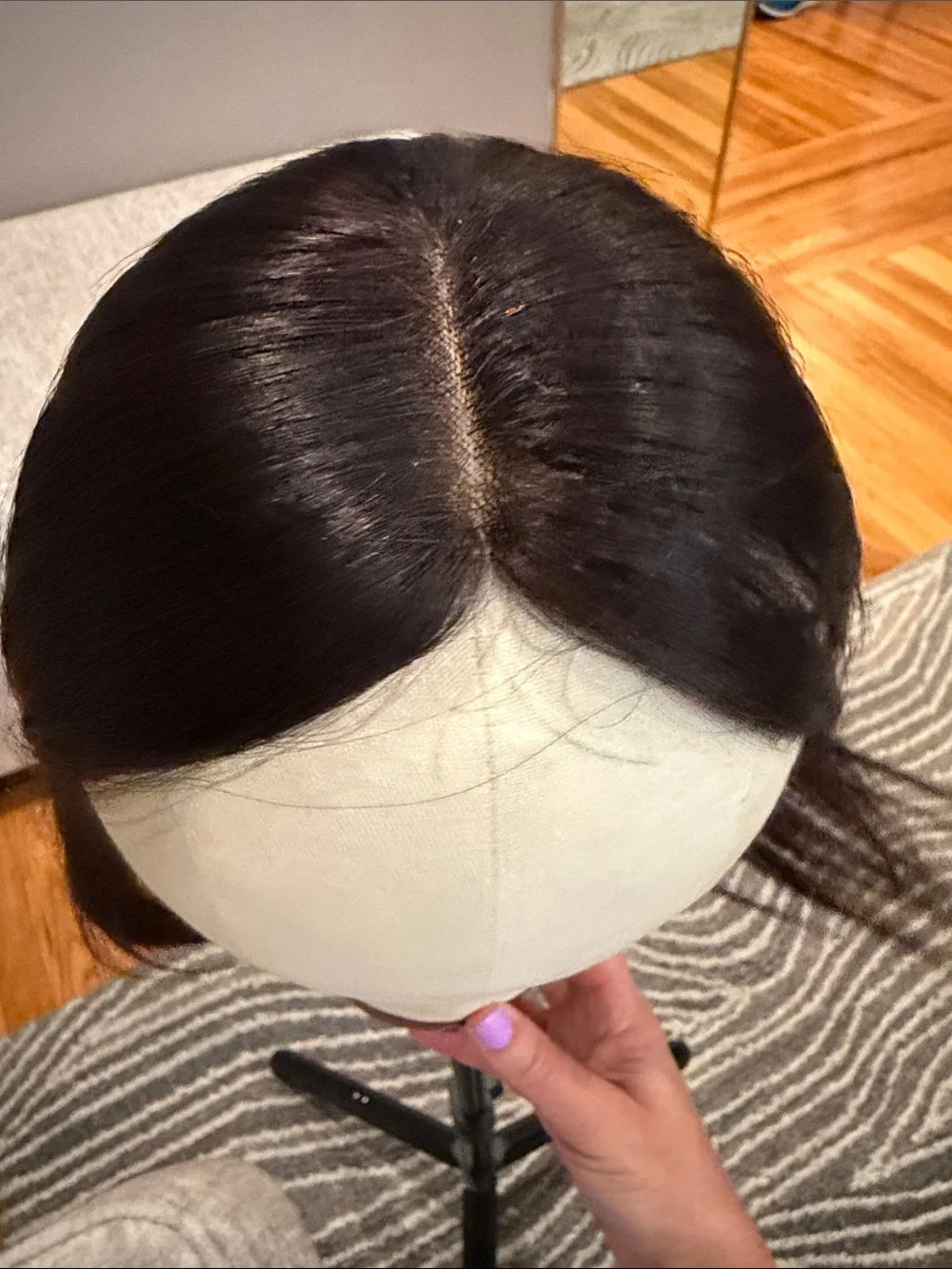 Natural Black Women's Human Hair Topper Center Part #032 - Picture 15 of 15